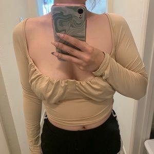 SHEIN ruched bust raglan sleeve crop top